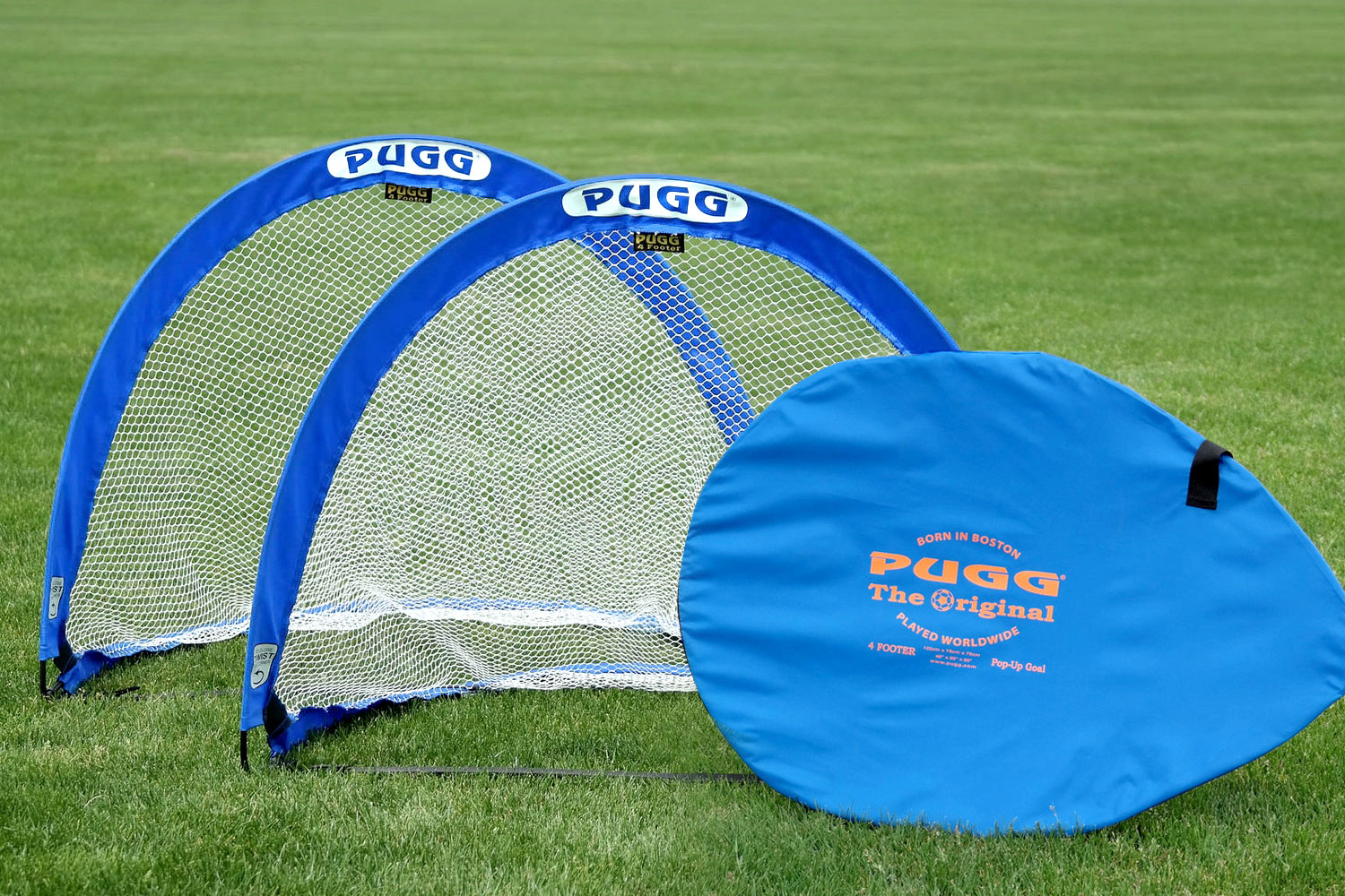 4 feet Red Pop Up Soccer Goal Set of Two Portable Nets & Bag Soccer Coach Kit 