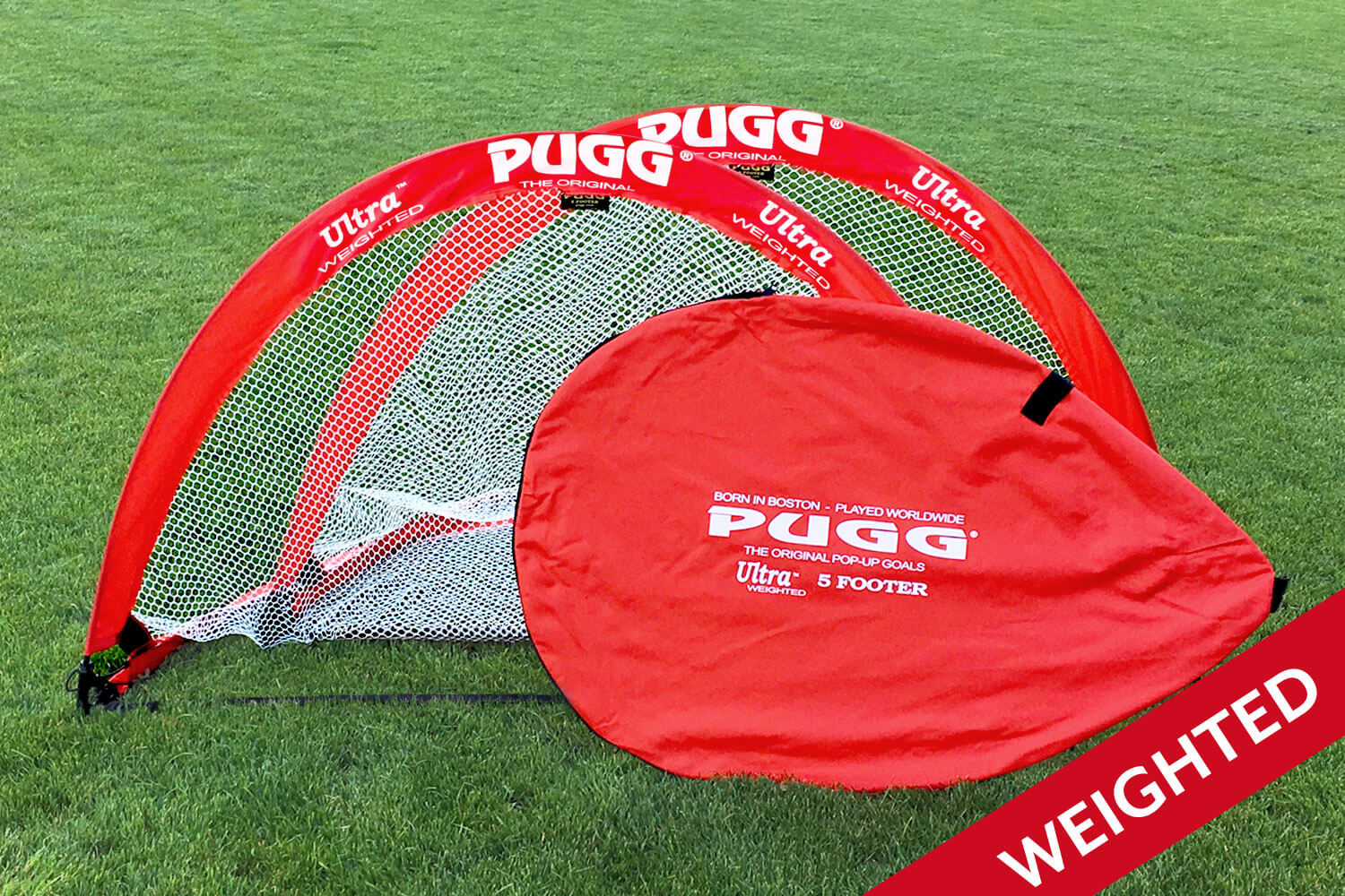 Original PUGG 4 Foot Portable Soccer & Football Pop-Up Goal Set 48" x 30" x 30" 